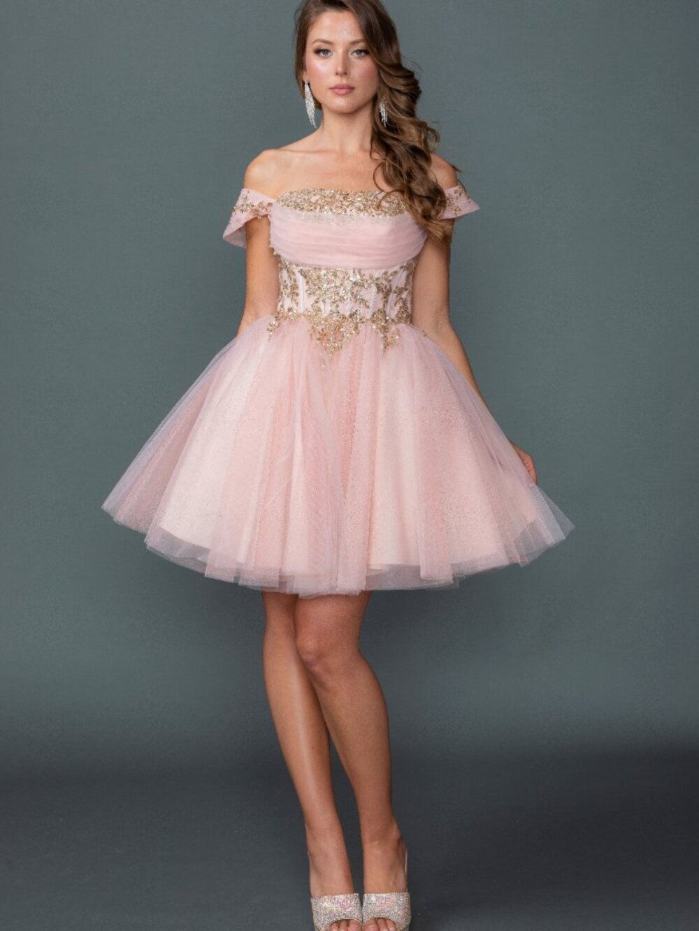 NEW BLUSH Evening Gown Floor Length Formal Elegant Stunning 3433
